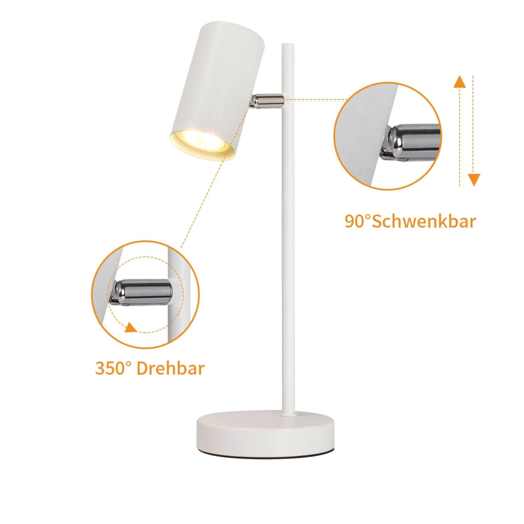 ZMH Lampada da tavolo metallo girevole 350° GU10 per soggiorno scrivania