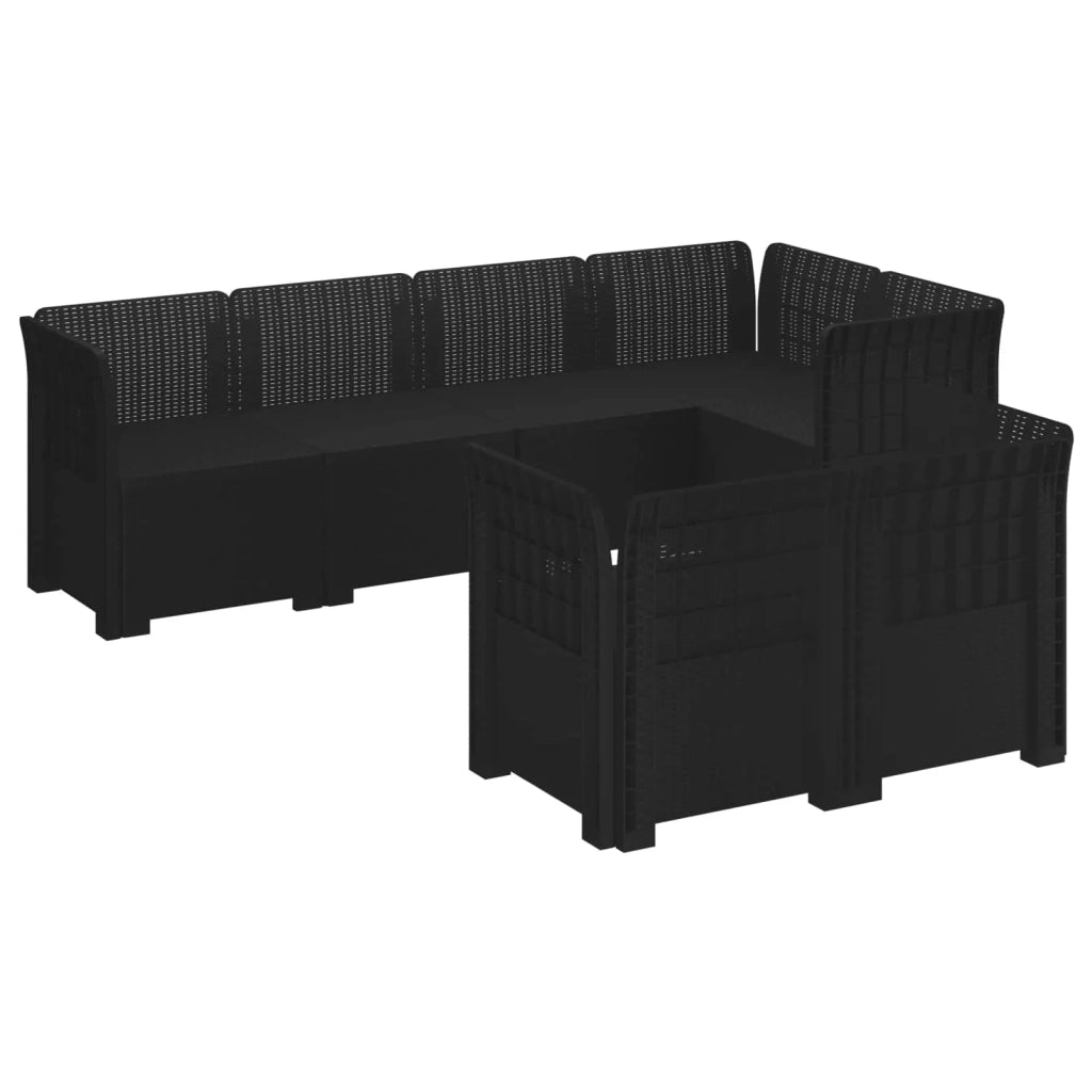 Divano da Giardino 7 Posti Aspetto Rattan PP Antracite 3444138