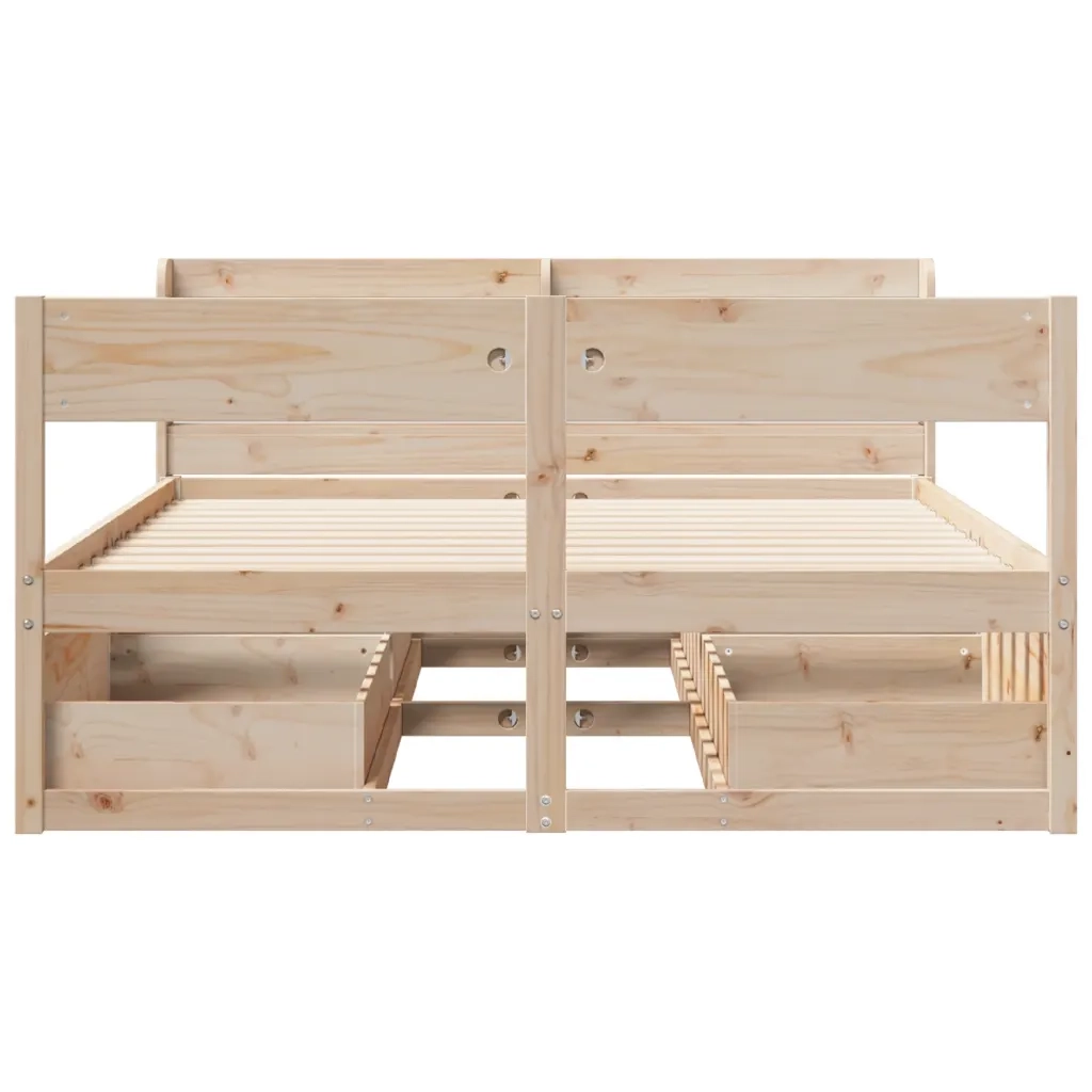 Letto senza Materasso 160x200 cm in Legno Massello di Pino 3307116