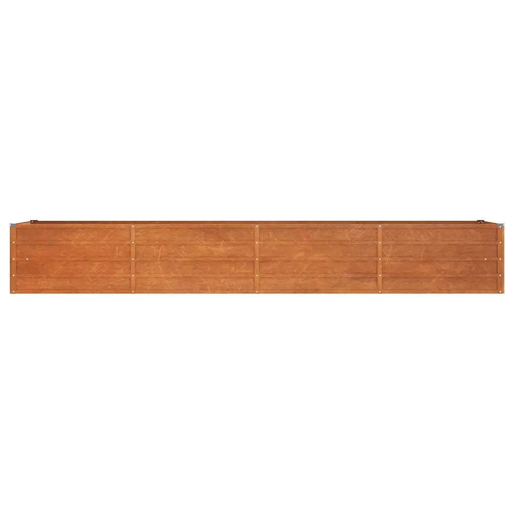 Letto Rialzato da Giardino Ruggine 320x80x45 cm Acciaio Corten 151962