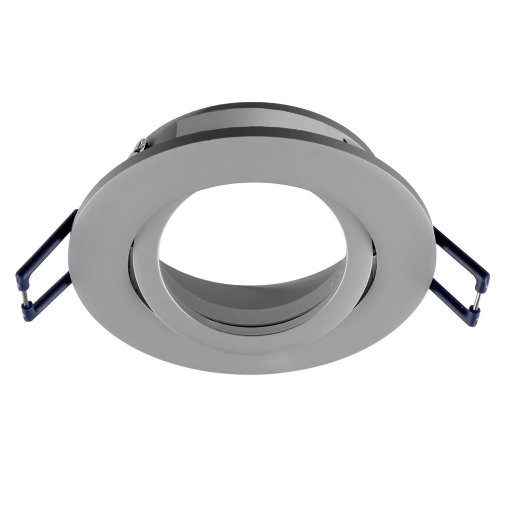 Faretto ad incasso portafaretto grigio tondo foro 70mm moderno orientabile supporto lampade GU10 GU5.3 ALLUMINIO GRIGIO