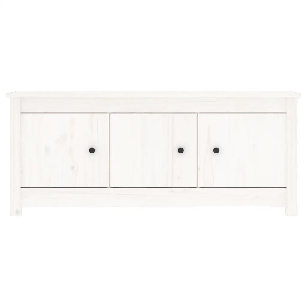 Scarpiera Bianca 110x38x45,5 cm in Legno Massello di Pino 814600