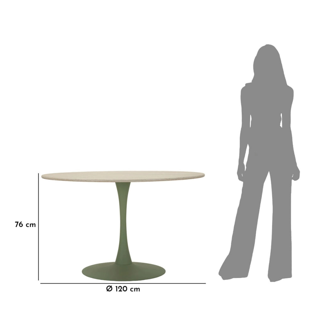 Tavolo VKH892, Verde, MDF, 120x120x76 cm