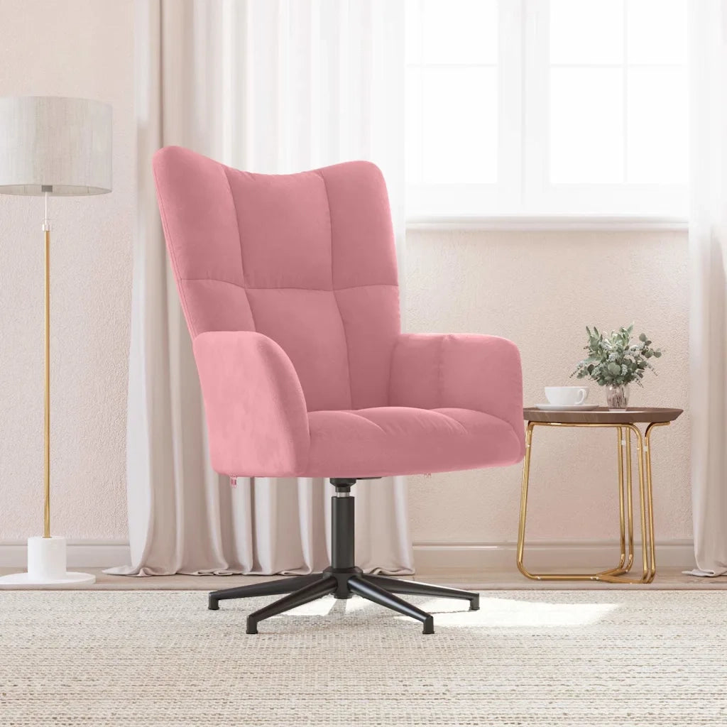 Poltrona | Sedia Relax Rosa in Velluto