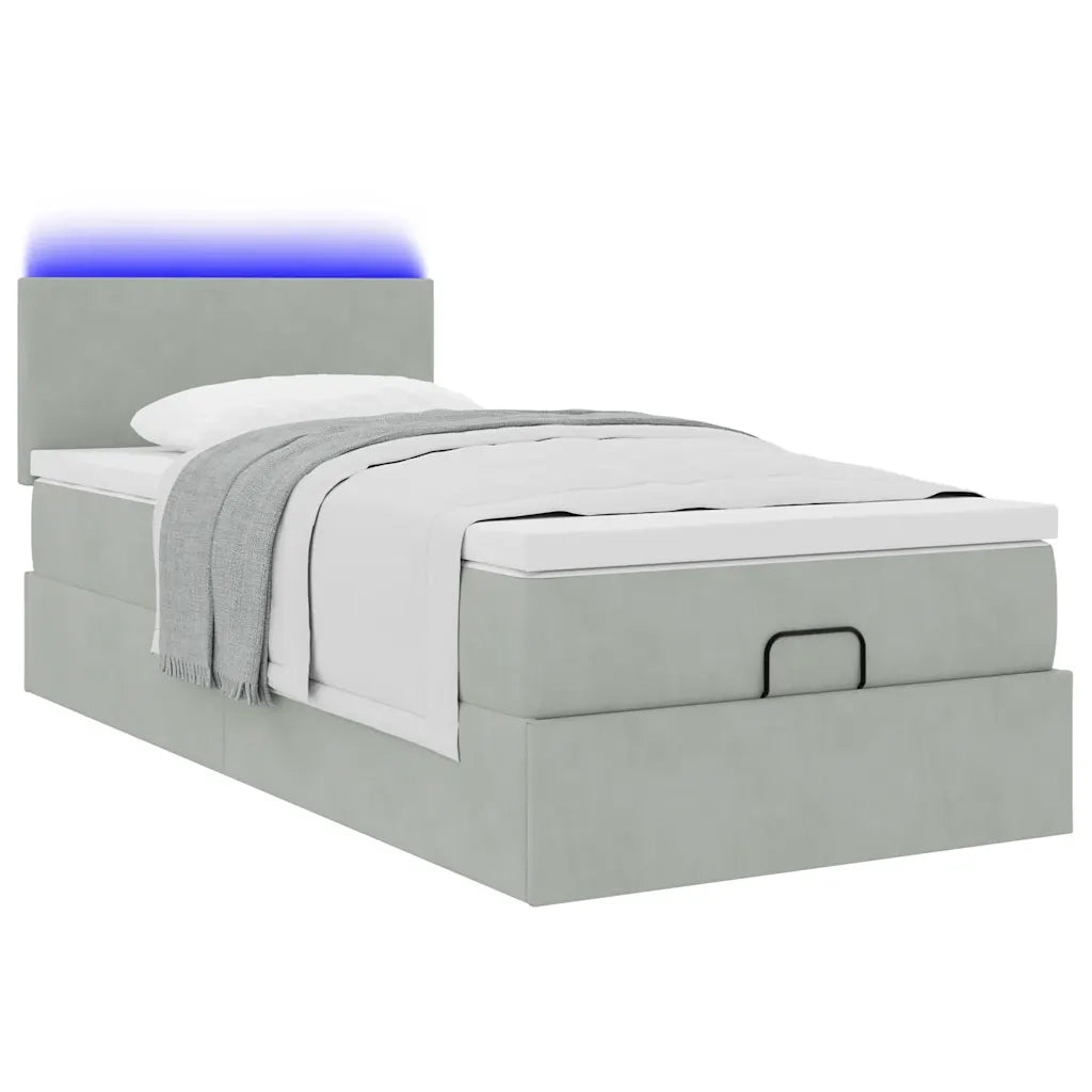 Struttura Letto Pouf con Materasso 100x200 cm Velluto