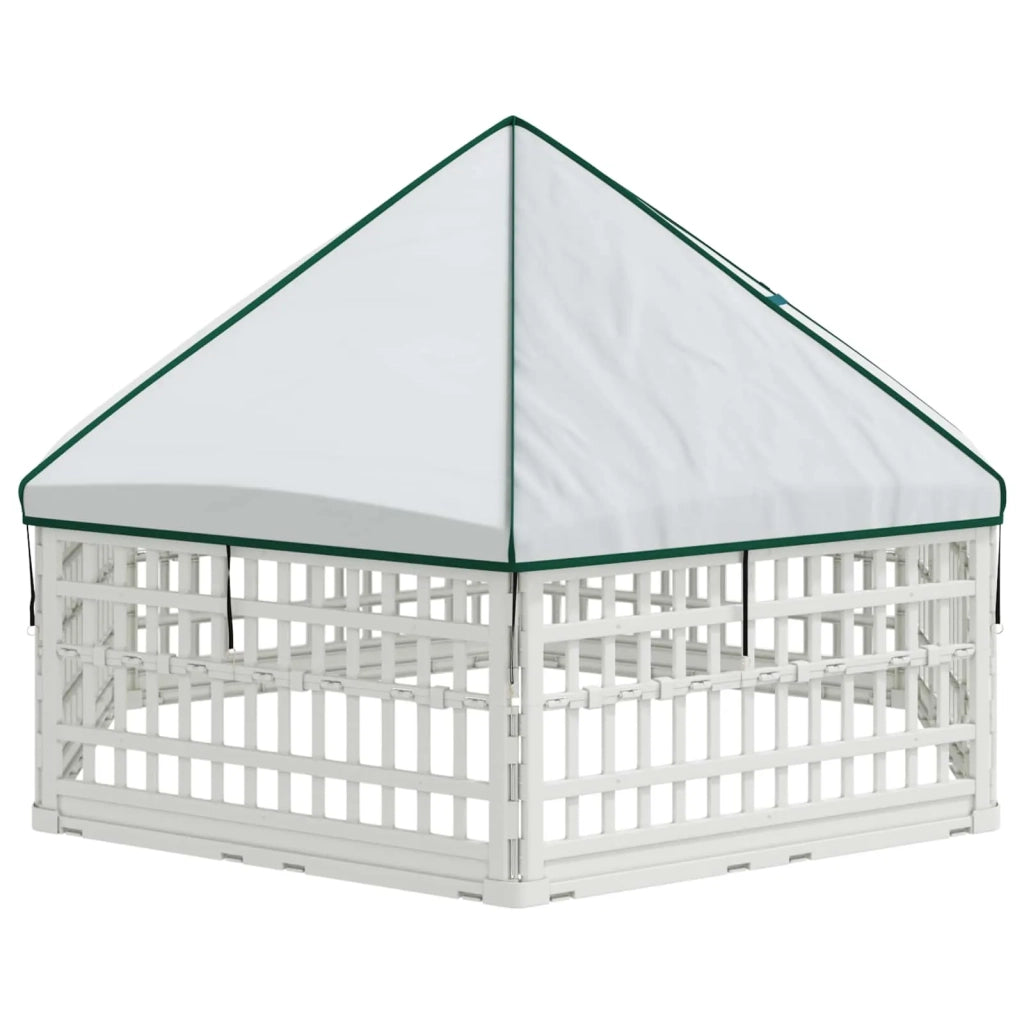 Panchetto per Cani a 6 Pannelli Bianco 179 x 151 x 114 cm 42027224