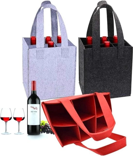 Porta bottiglie - set di bottiglie 3 pezzi - porta bottiglie da vino - distributore rimovibile - porta bottiglie regalo - 6 bottiglie