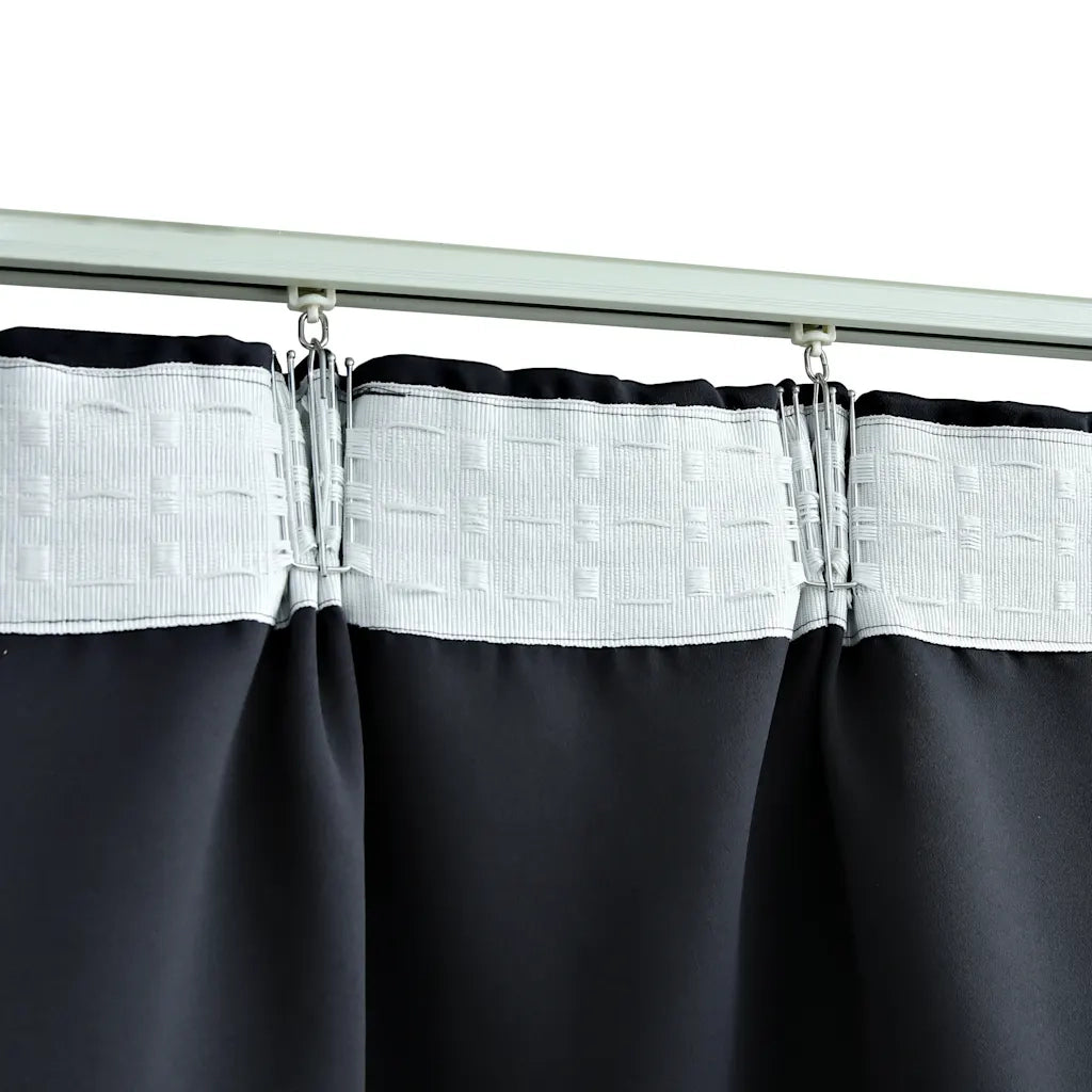 Tende Oscuranti con Ganci 2 pz Antracite 140x225 cm 134423