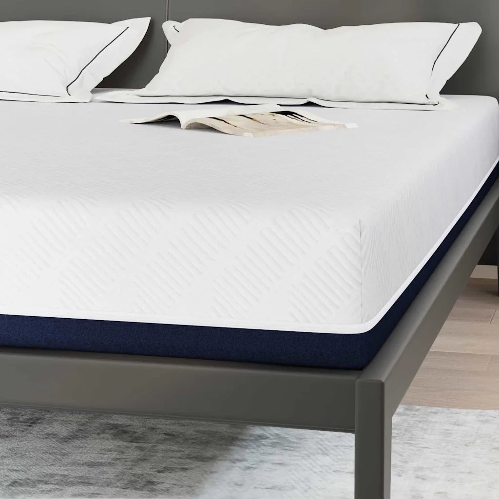 vidaXL Materasso Bianco e Blu 200 x 200 cm Schiuma