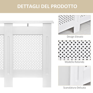 Copritermosifone in Legno a Griglia Bianco 111.5x82x19 cm