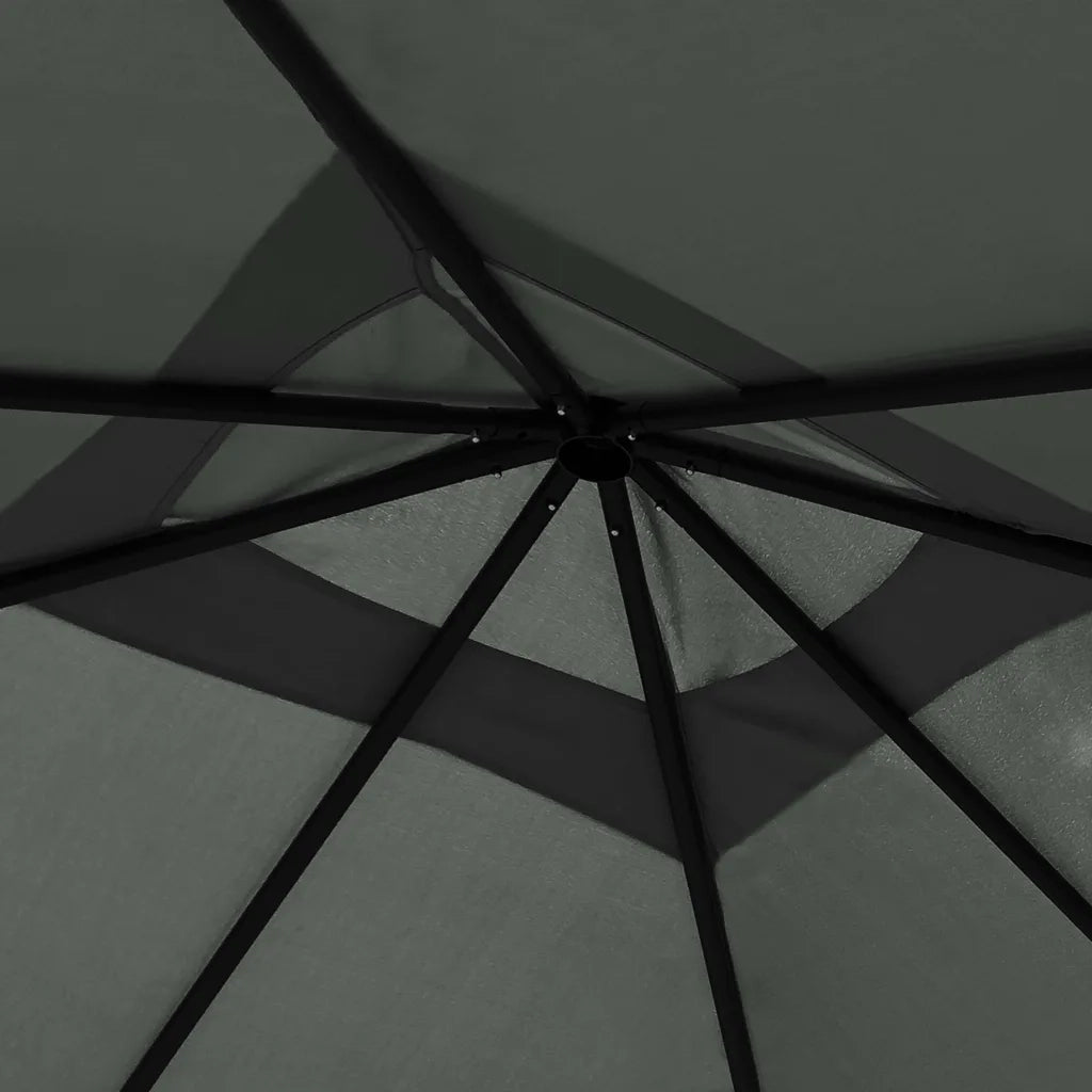 Gazebo con Montanti Rivestiti 3x3x2,6 m Antracite 160 g/m² 313607