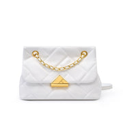 Borsa a tracolla piccola da donna in vera pelle, modello hobo, bianca.