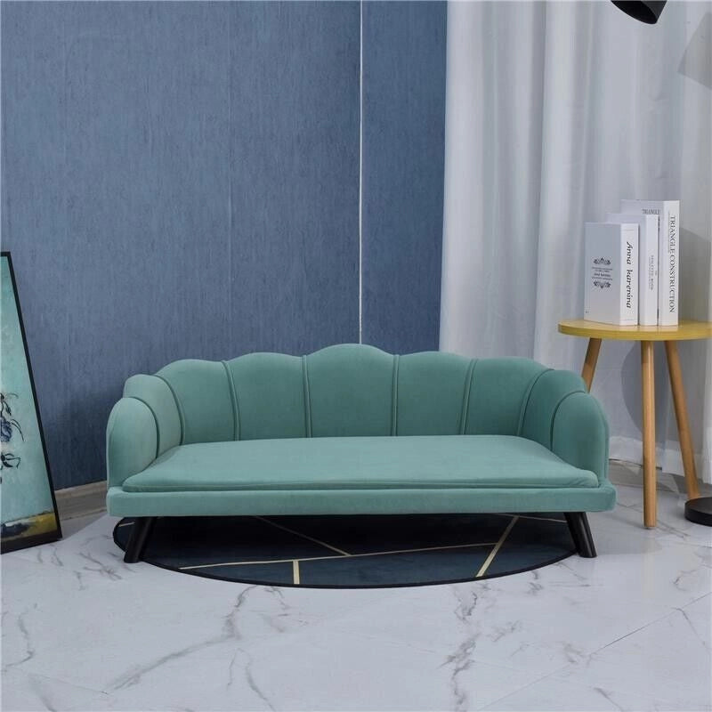 DIVANO PER ANIMALI DI TAGLIA MEDIO-GRANDE IN VELLUTO 98,5X60,5X35,5 CM VERDE