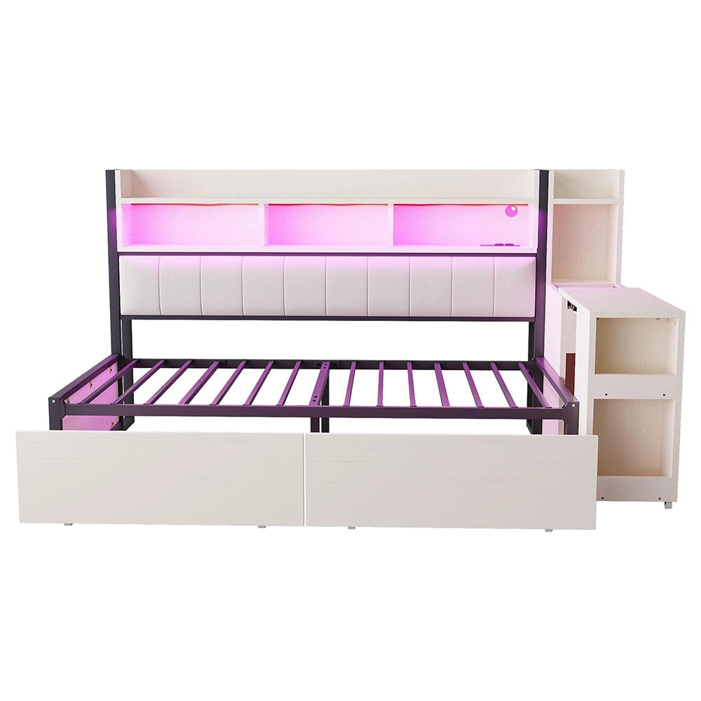Divano letto ferro 90x200cm?- Xylo - LED scrivania bianco