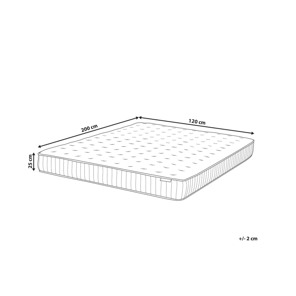 Materasso a molle insacchettate EU misura matrimoniale 120 x 200 cm con imbottitura in memory foam rinfrescante rivestimento rimovibile 3 piedi rigidità media design moderno trapuntato