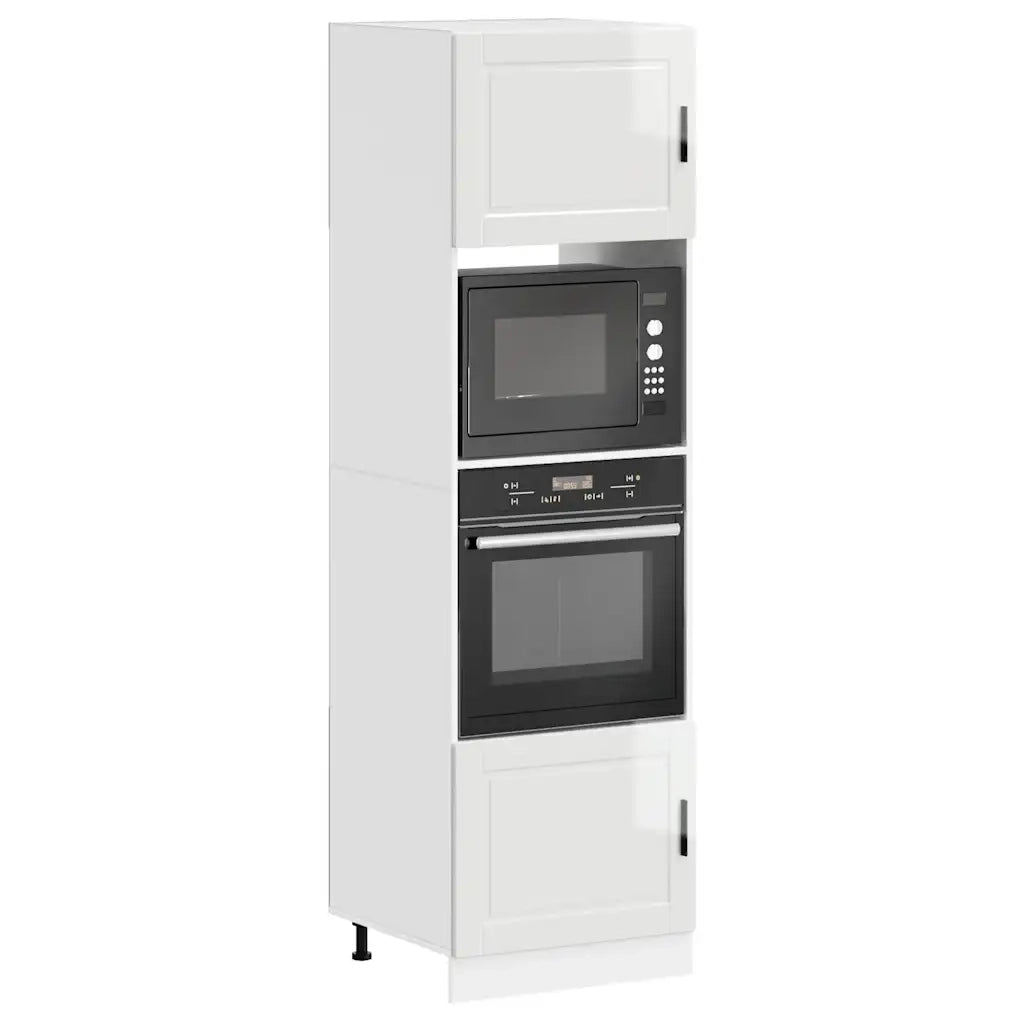 vidaXL Armadi Forno 2 pz Porto Bianchi Lucido in Legno Multistrato
