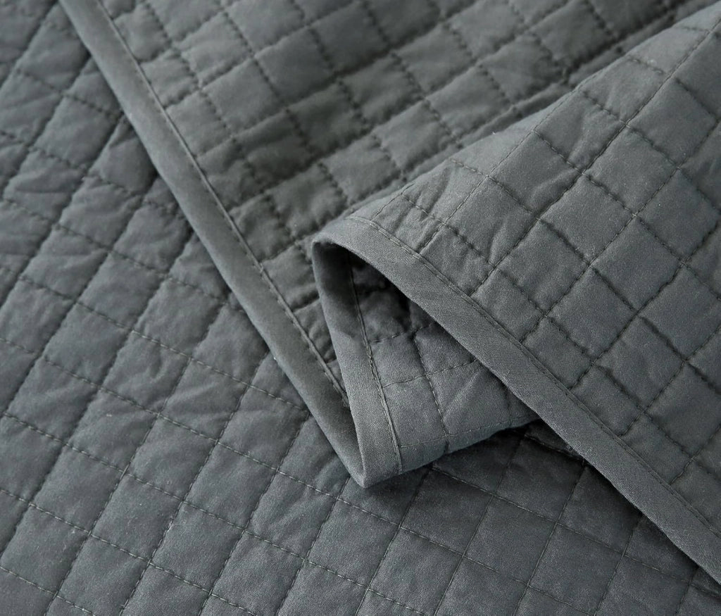 Trapuntino Matrimoniale Trapunta Singolo Copriletto Trapuntato Double Face Reversibile Moderno Grigio 240x260 cm 2 Pezzi