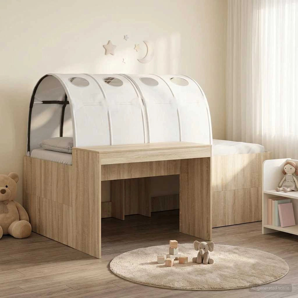 Letto con Tunnel 3 pz Rovere Sonoma e Bianco 3423677