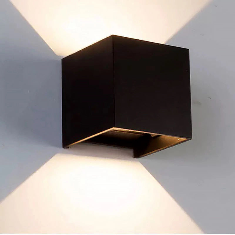 APPLIQUE MODERNO LED CUBO 20W BI-EMISSIONE UP & DOWN LUCE NATURALE - ILLUMINAZIONE DECORATIVA E FUNZIONALE PER CASE UFFICI HOTEL NEGOZI GIARDINI E TERRAZZE