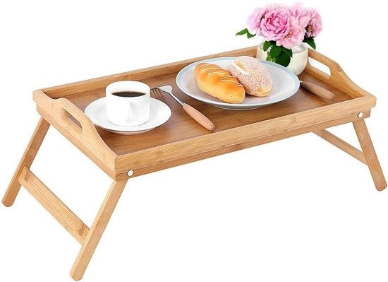 Dienblad pieghevole con maniglie per colazione e laptop - 63 x 27 x 22,5 cm