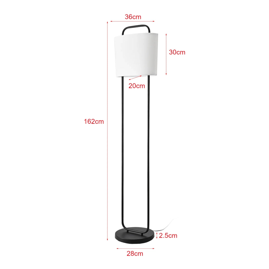 Lampada da terra dallo stile senza tempo elegante lampada di design per soggiorno camera da letto ufficio attacco E27 altezza 162 cm bianco e nero 03_0009529