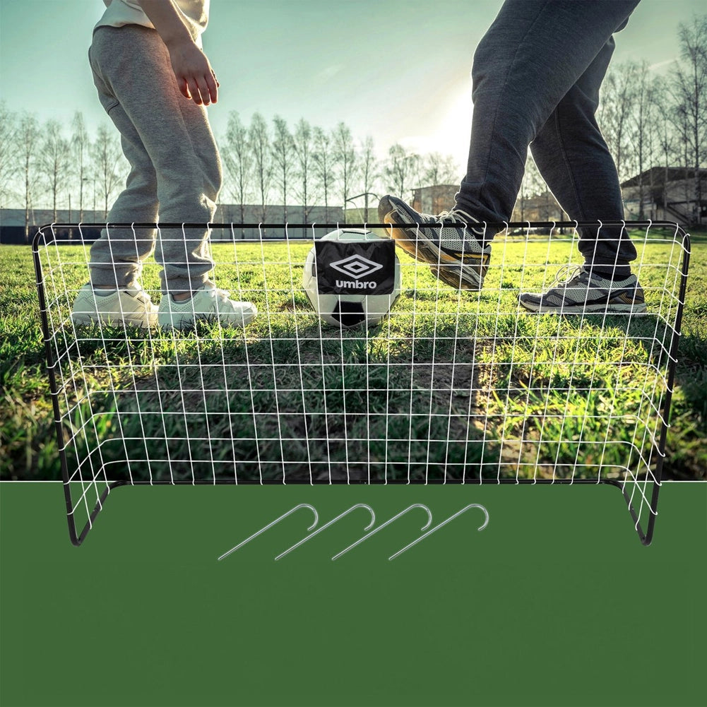 Porta da Calcio 182x122x61 cm Allenamento Football in Metallo Nero con Picchetti