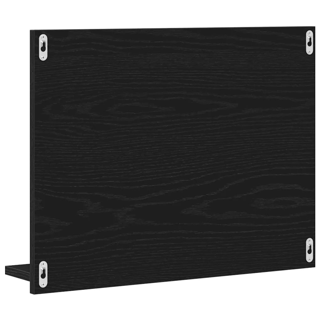 Specchio da Bagno Rovere Nero 60x10,5x45 cm Legno Multistrato 862546