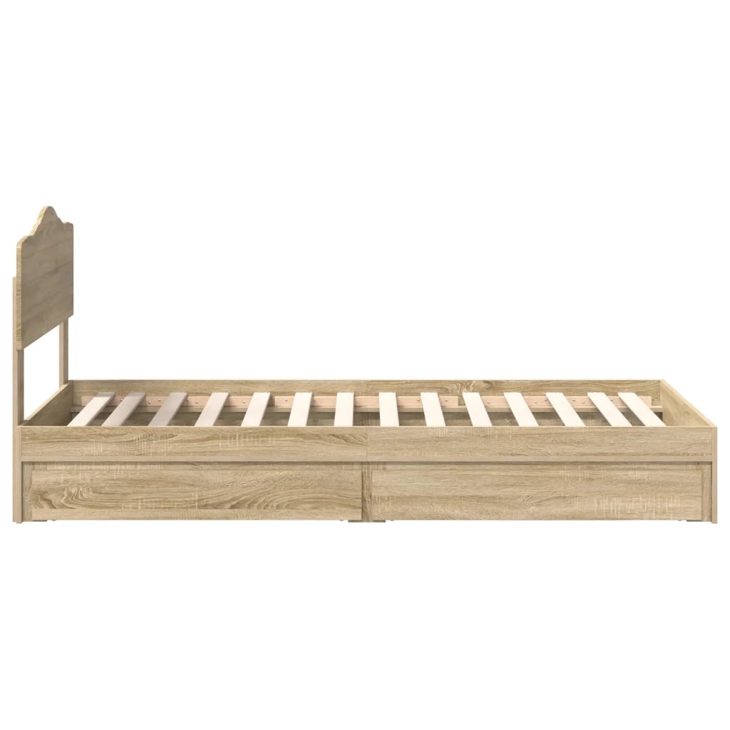 Letto con Contenitore con testiera Rovere Sonoma 70 x 190 cm 3413147
