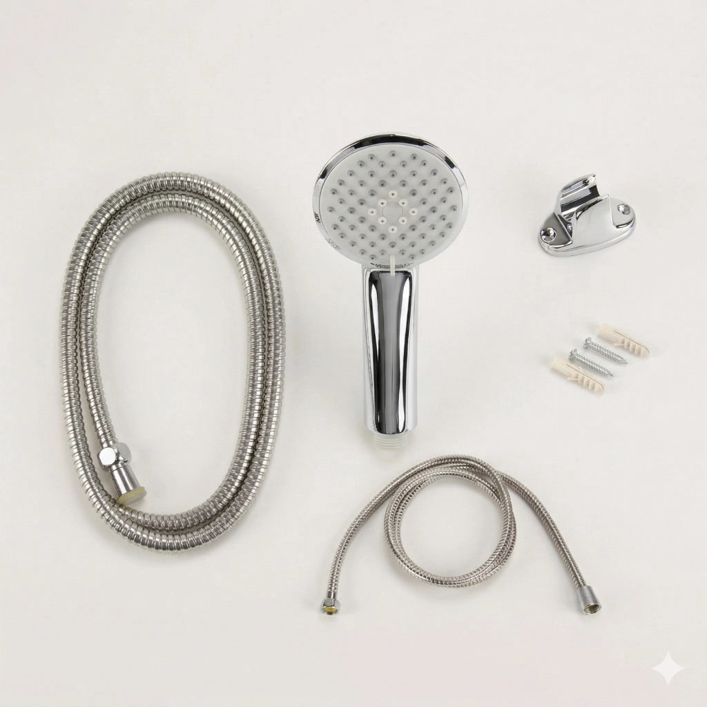 KIT DOCCETTA CROMATA CON FLESSIBILE 1,8M SUPPORTO BAGNO DOCCIA JT-048-2 01936