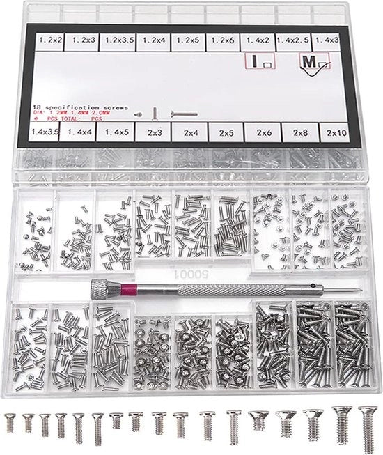 Assortimento di viti self-tapping, 500 pezzi