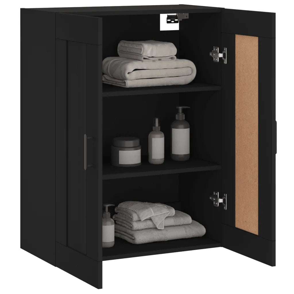 Mobile a Parete Nero 69,5x34,90 cm in Legno Multistrato 830389
