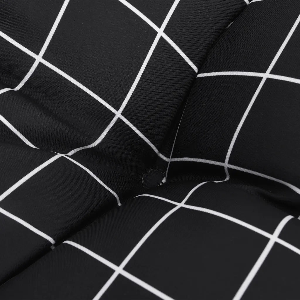 Cuscini per Sedia 2 pz | Cuscini per sedie Motivo a Quadri Nero 40x40x7 cm Tessuto