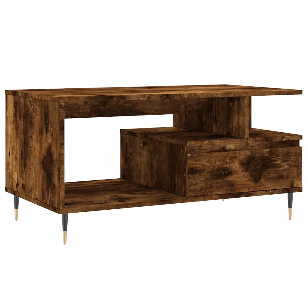 Tavolino da salotto | Tavolino da caff¨¨ | Tavolino da Soggiorno Rovere Fumo 90x49x45 cm Legno Multistrato