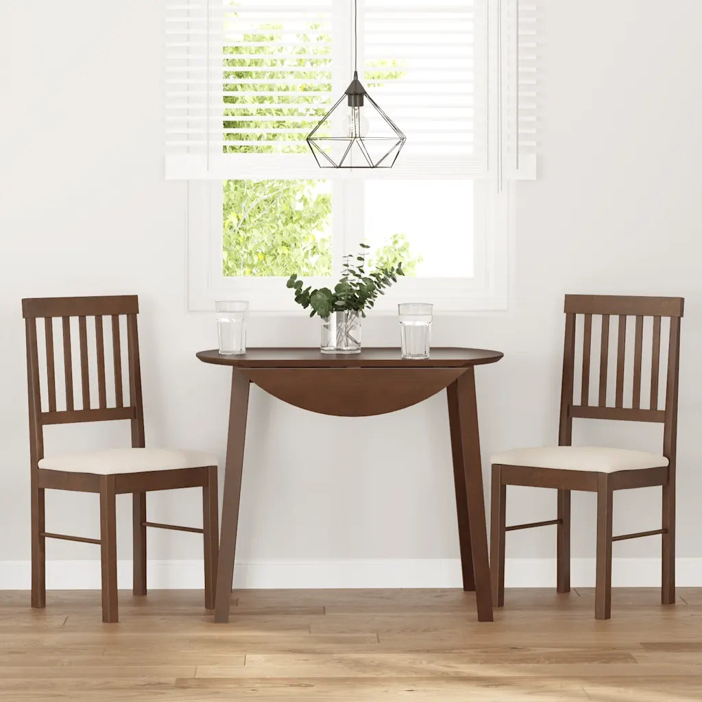 vidaXL Sedie da Pranzo con Cuscini 2pz Marrone Legno Massello di Hevea