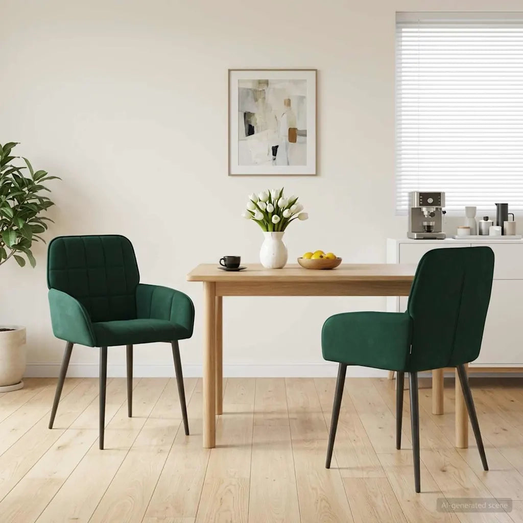 Sedie da pranzo 2 pcs Velluto (V) Verde Scuro 56,5 x 50 x 86 cm 42034273