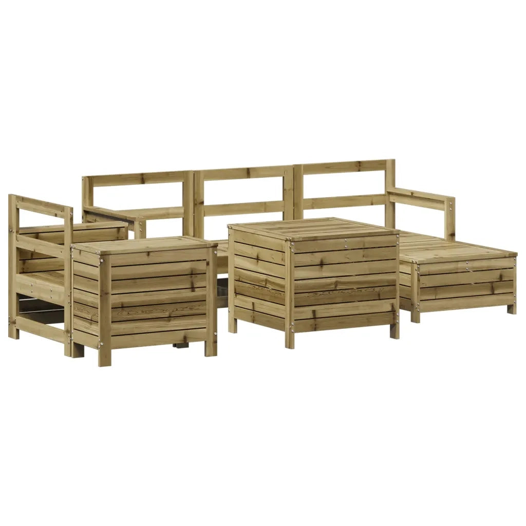 Set Divani da Giardino 7 pz in Legno Impregnato di Pino 3250551