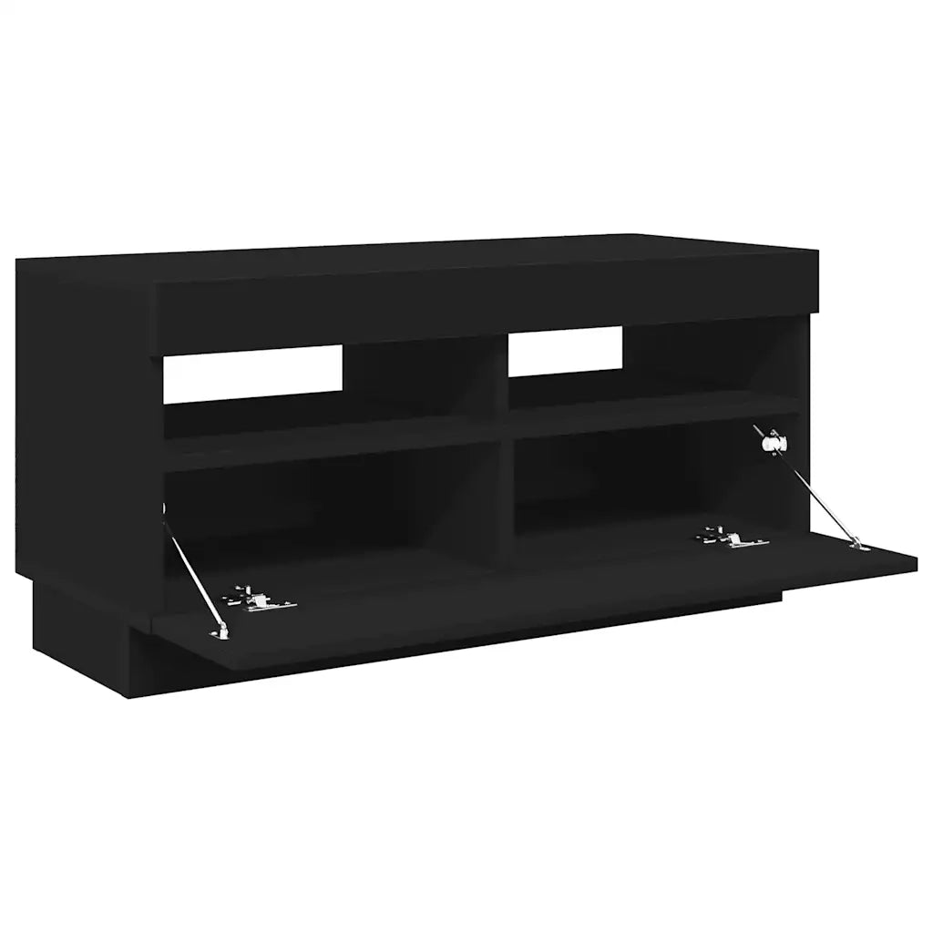 Mobile TV | Armadietto TV | Mobile Porta TV con Luci LED Nero 80x35x40 cm