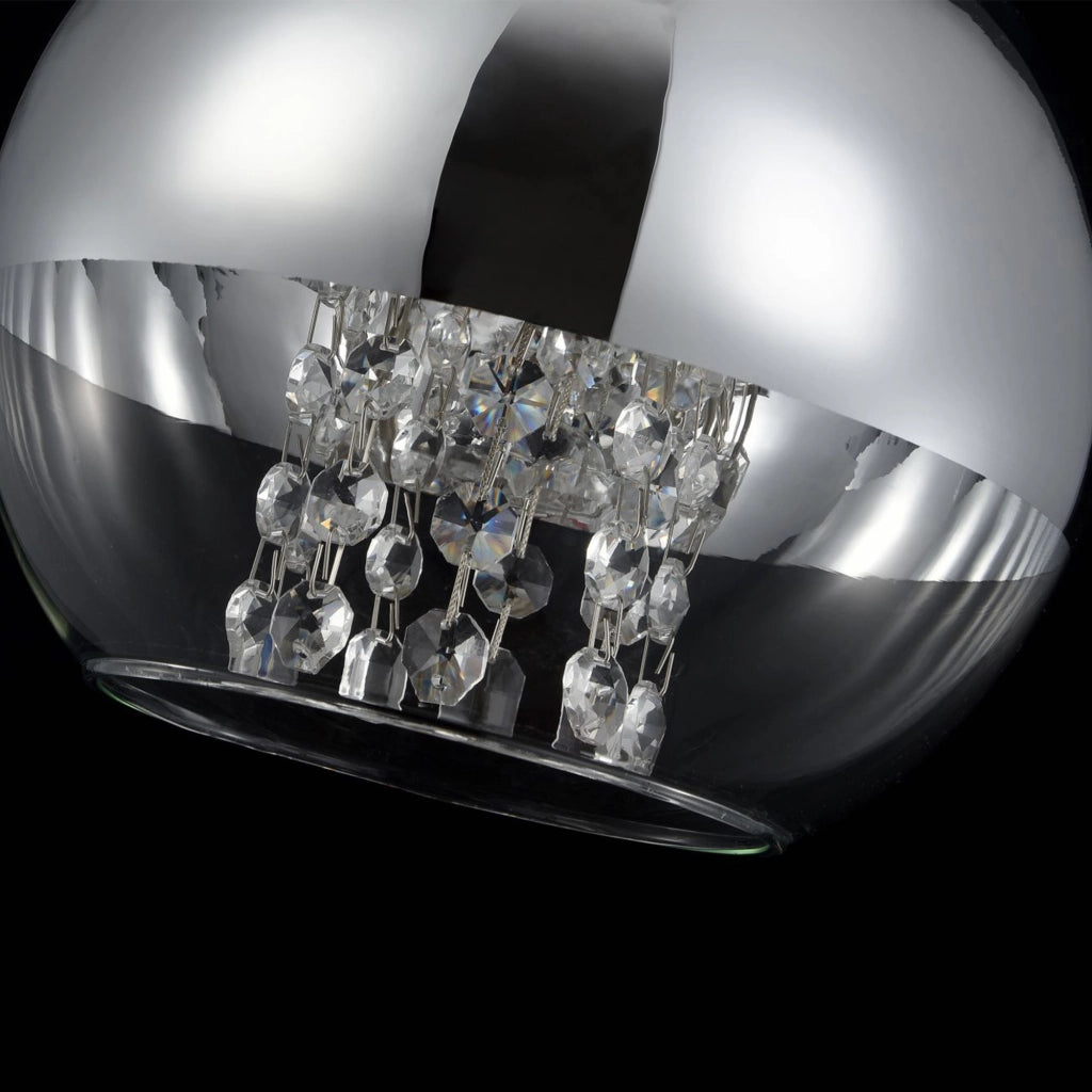 Maytoni Lampadario moderno Fermi 1 luce E27 nichel metallo diffusore vetro trasparente