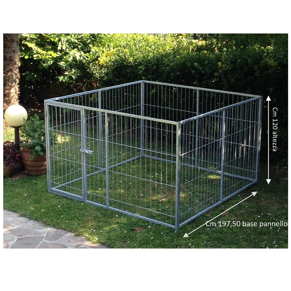 Box recinto per cuccioli in rete con zincatura a caldo dimensioni 200x200xh120 cm