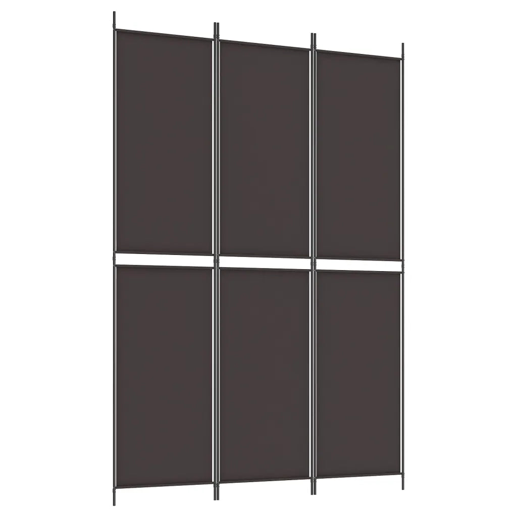 Divisorio a 3 Pannelli Marrone 150x220 cm in Tessuto 350243