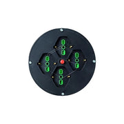 Fanton 19431 Disco Prese Ricambio 4 Prese 2P+T 16A 250V Bipasso 1 Presa Schuko 2P+T 16A 250V con Flangia Adattatore per Avvolgicavo Diametro 145 mm colore Nero
