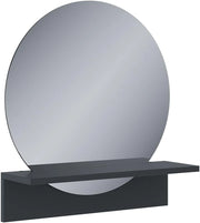 Specchio bagno Elyra, Nero, 50 x 54.5 cm con ripiano, adatto al montaggio a parete per l'uso quotidiano