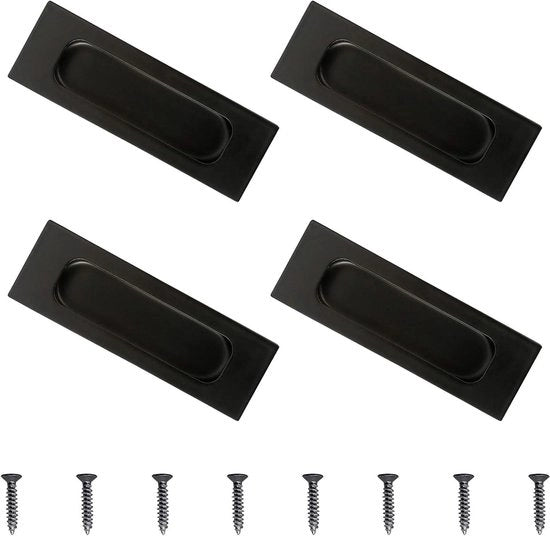 Set di 4 Tasselli di Chiusura per Cassetto in Acciaio Inossidabile Nero