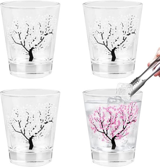 Gliereccenti bicchieri da bar - 5 cl - 4 pezzi - vetro trasparente