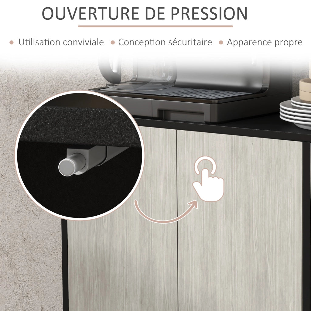 Tavolo da pranzo ¨C Zephmum ¨C Nero e grigio, legno effetto, 121x37x75 cm