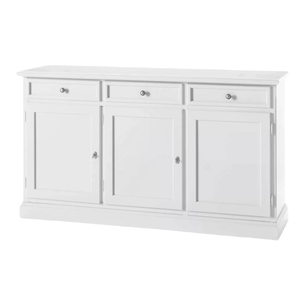 Madia credenza 3 porte arte povera laccato bianco sporco l.155  p.42 h.86 - Mobili 2G