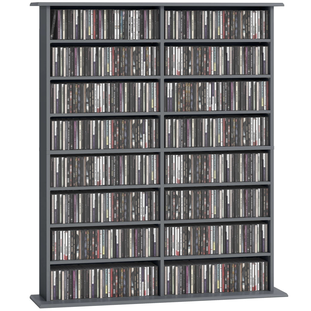 Cassettiera per CD e DVD con 16 cassetti e 12 ripiani regolabili ¨C zephmum ¨C grigio