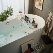 Scatola per il Bagno in Acrilato con Maniglie d'Oro - Supporto per Libri, Telefono, Candelabro, Vino e Tablet - Cassetto Idrorepellente Accessori Bagno - Regali per Donne