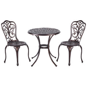Set da giardino Bistro Tavolo e sedie in metallo marrone in stile vintage per esterni