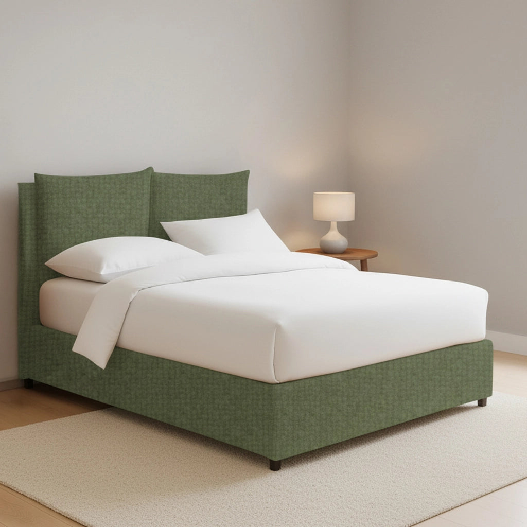 Newton, Letto Piazza e Mezza Sfoderabile Made in Italy, Verde